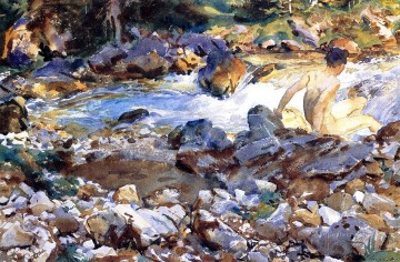  stream Painting - Mountain Stream John Singer Sargent